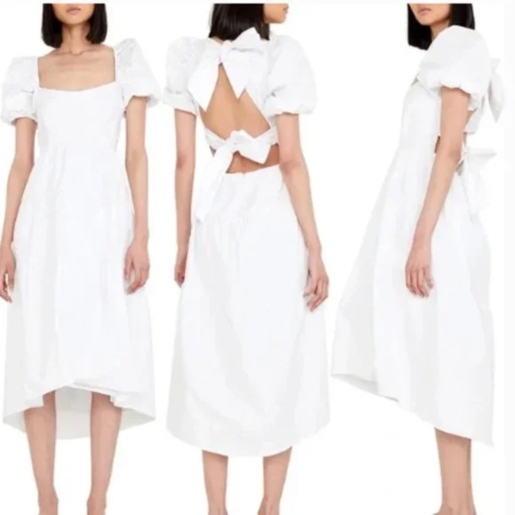 Bardot White Tear Layered Puff Short Sleeve Dress - Picture 4 of 7